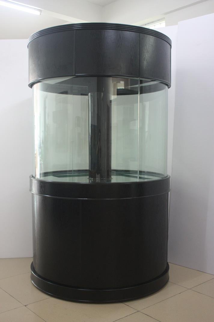 280g GLASS Cylinder Reef-Ready 48"x48"x36"H in Abyss Black Display Model by AQUA VIM