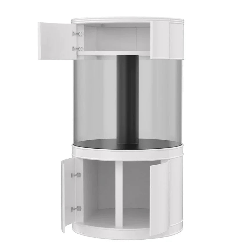 185g Glass Full Cylinder Aquarium Set in Unstained Wood Furniture by AQUA VIM