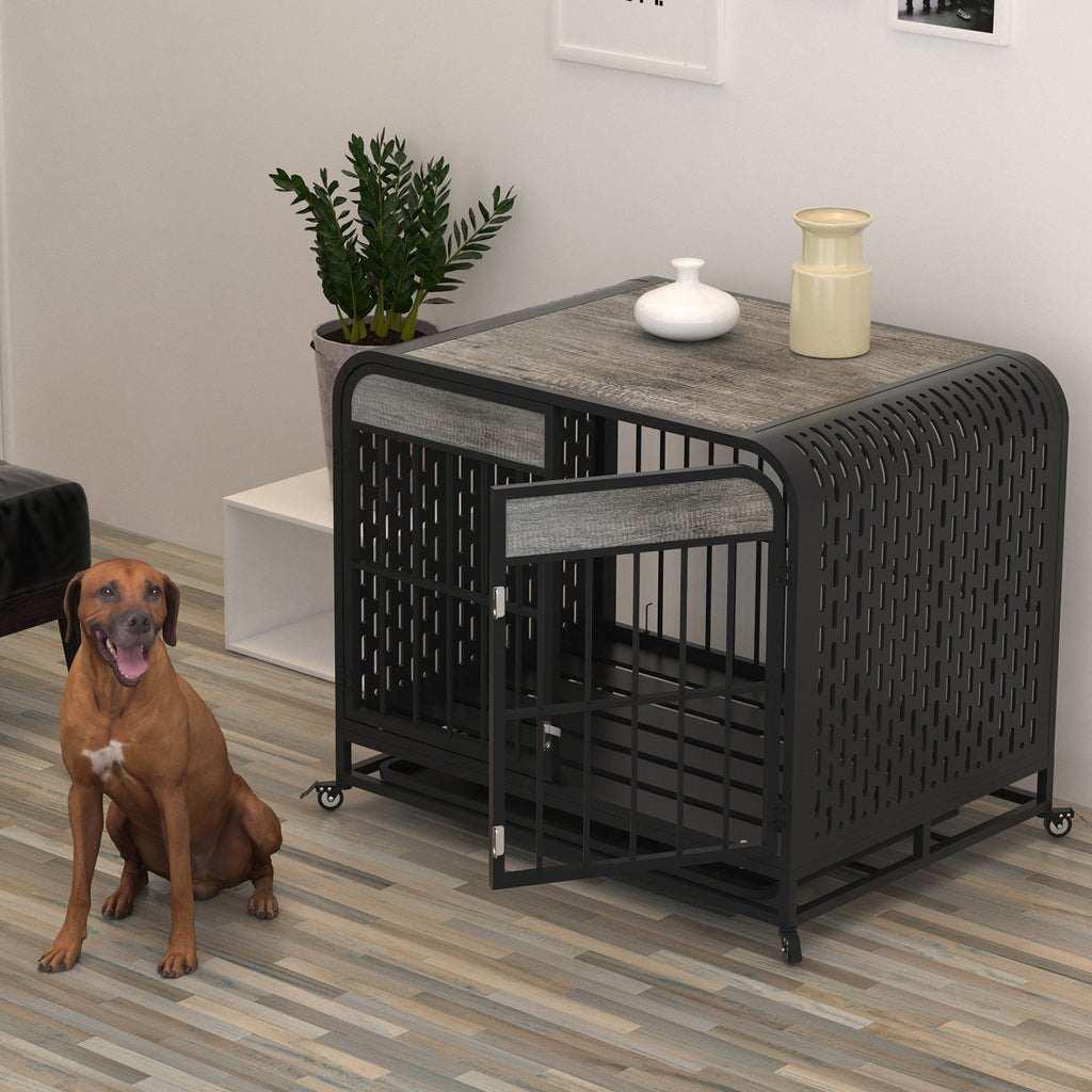 Heavy Duty Wooden Dog Crate Furniture Table by VetsPetStore