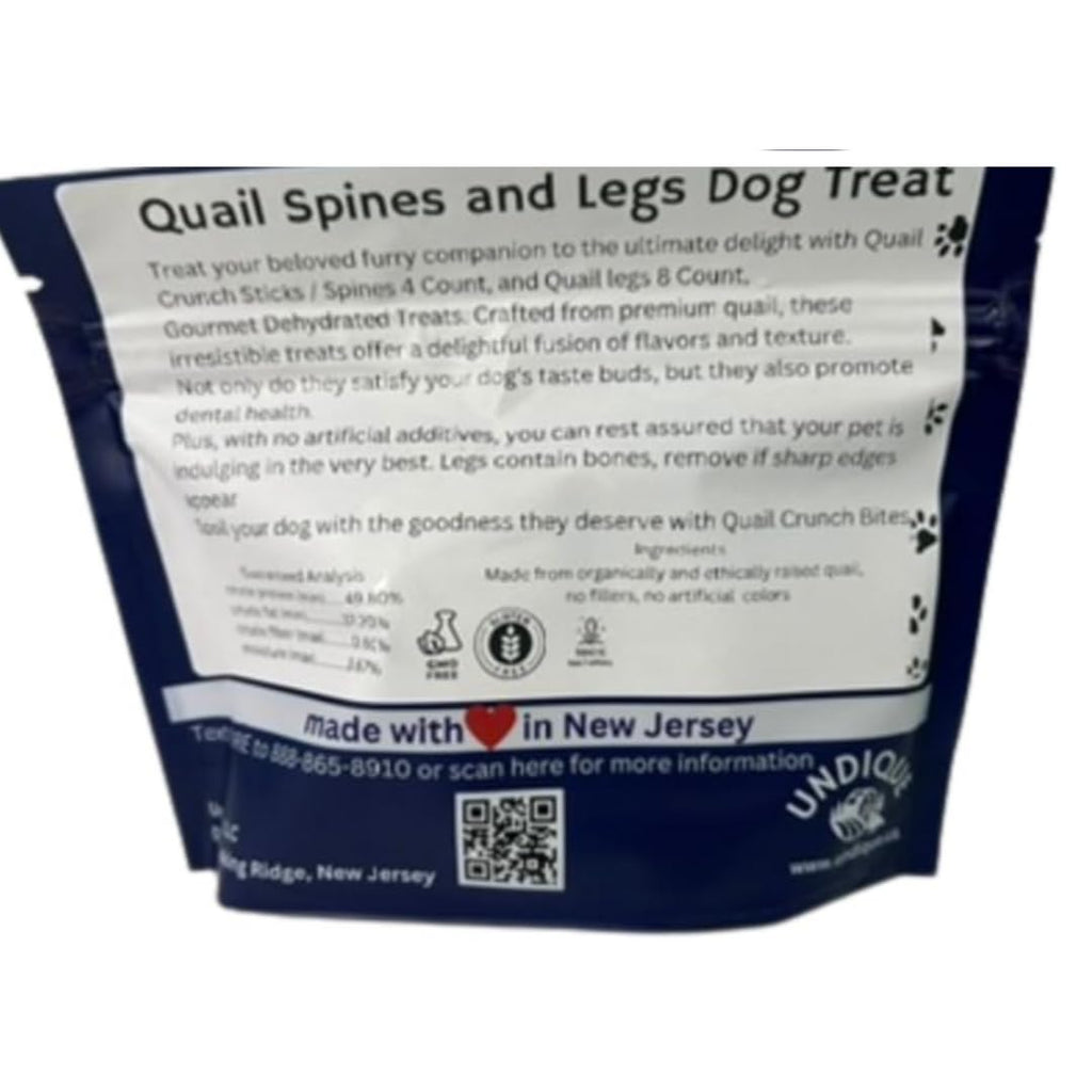 Organically Fed Quail Crunch Sticks and Legs - Healthy and Delicious Treat for Pets