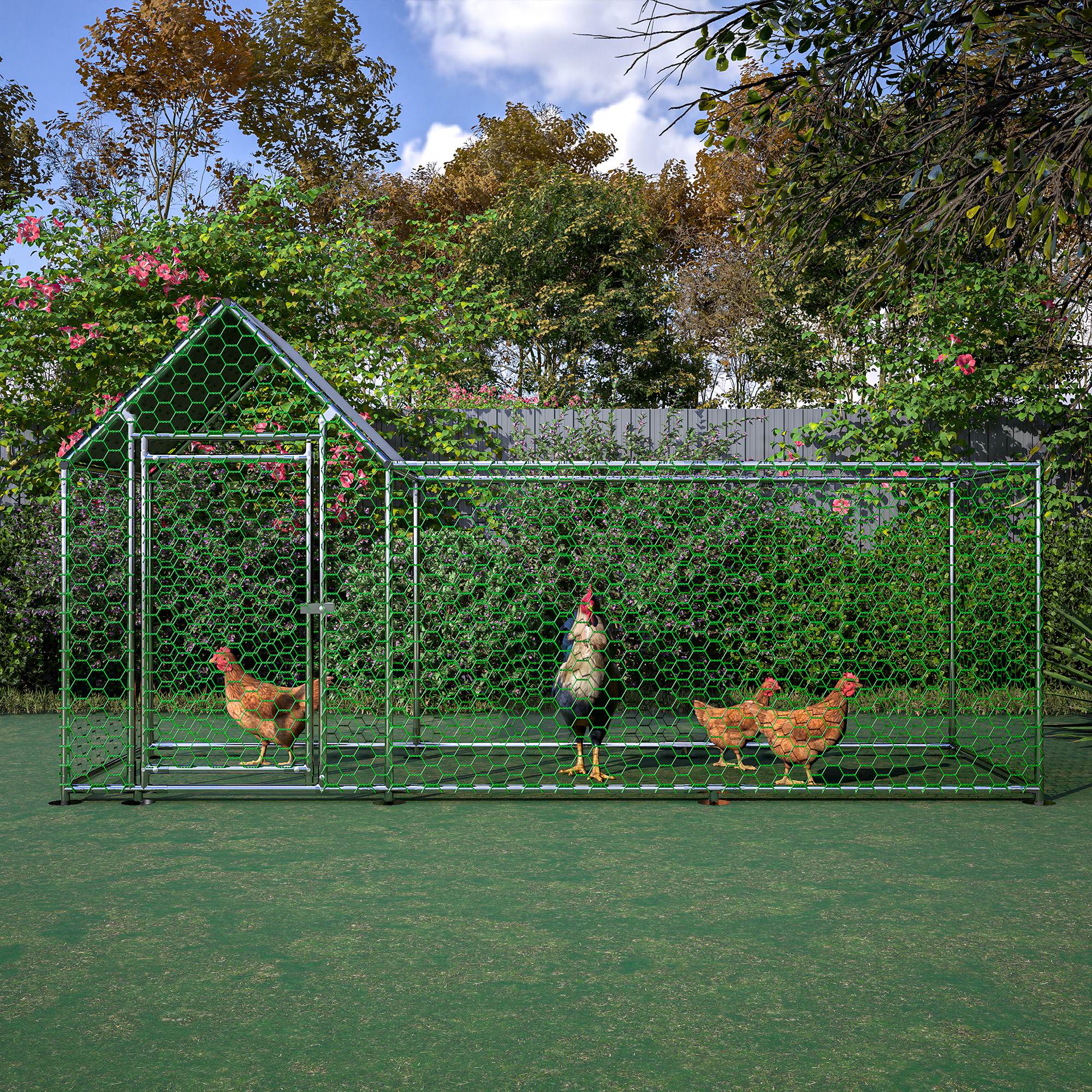 Metal Chicken Enclosure with Cover by VetsPetStore
