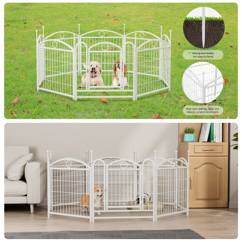 Dog Playpen Indoor 24 Inch 8 Panel Metal Dog Playpen by Love My Pet