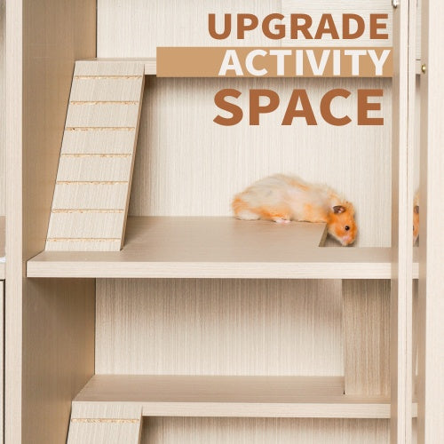 Guinea Pig Cage, 4 Tiers Hamster Cage Wooden With Lockers by Amazing Pet Bargains