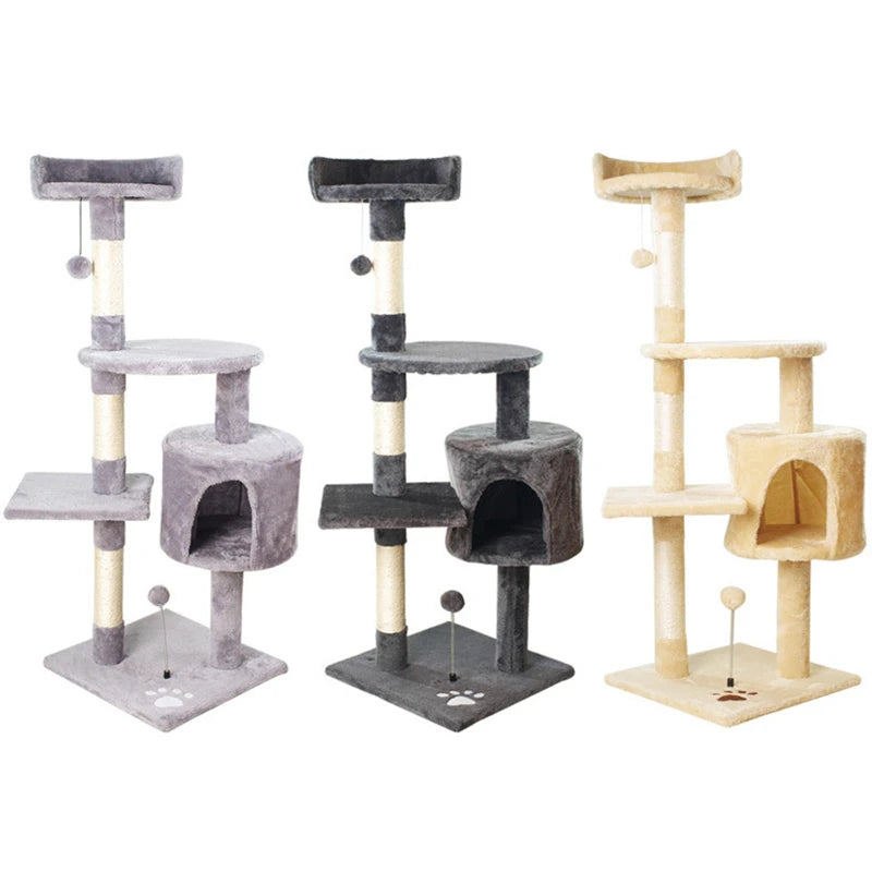 Soft Plush Fabric Cat Tree House 4 Tier Tower by Love My Pet