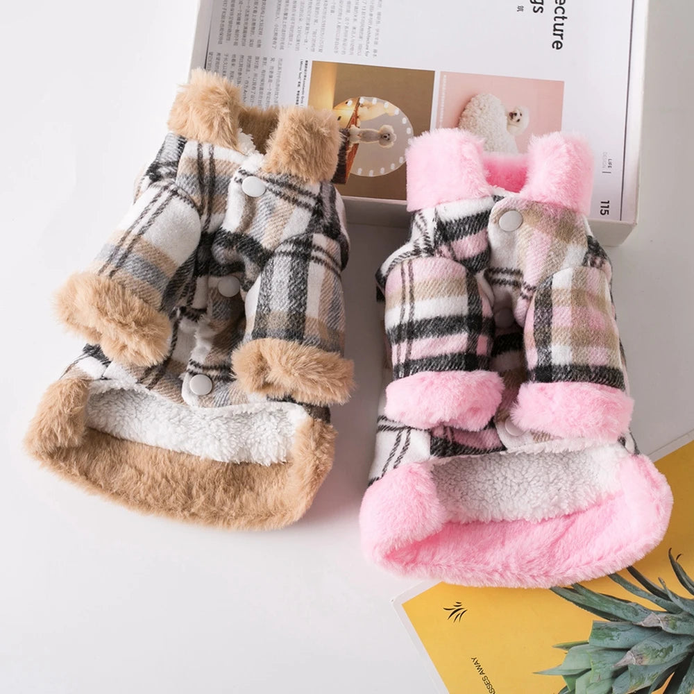Pet Clothes Lattice Coat