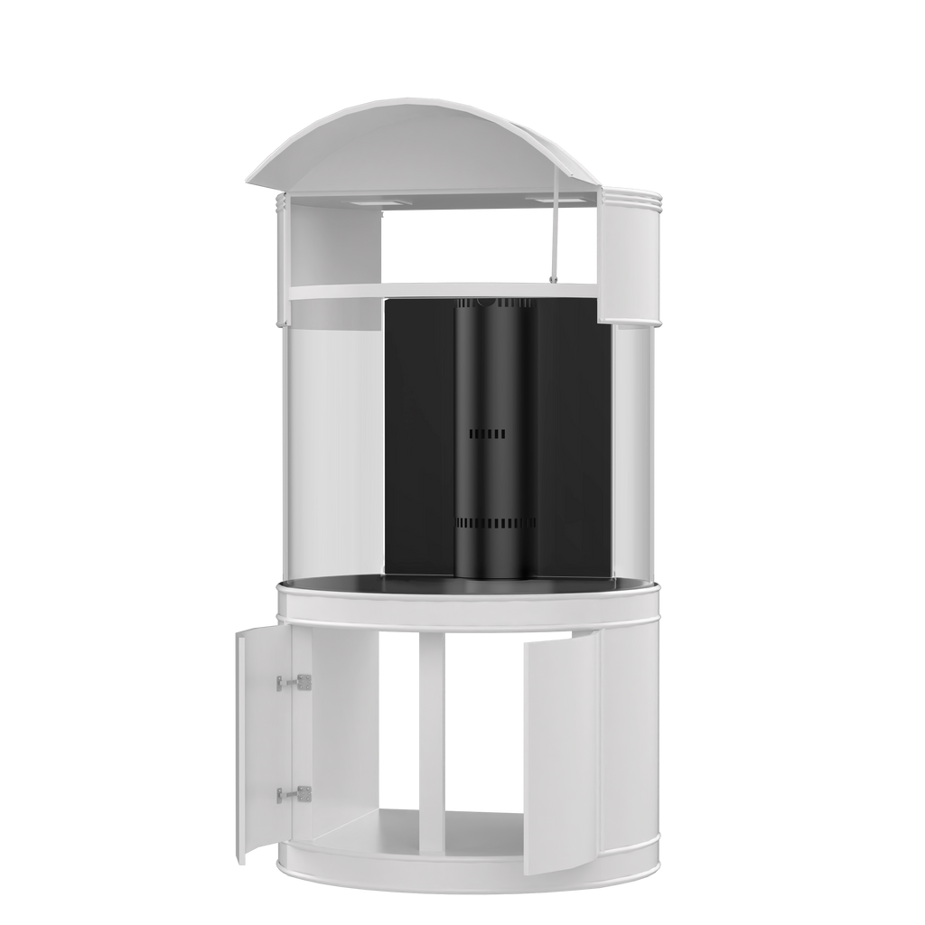 90 Gallon Glass 3/4 Cylinder Round Aquarium With Stand and Canopy in Golden Oak by Northeast Aquariums LLC