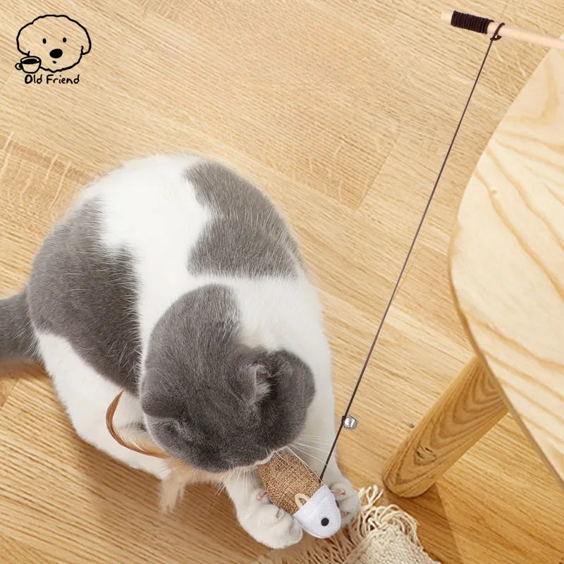Wooden Handmade Cat Feather Toy by Love My Pet
