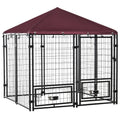 Welded Wire Steel Dog Pen, With Waterproof And UV Resistant Awning by Love My Pet