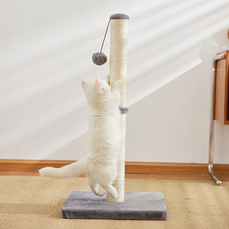 Rope With Hanging Ball Toy Cat Scratching Post Indoor Space Saving Stable Base Promote Cat Claw Health And Fun Exercise by Love My Pet