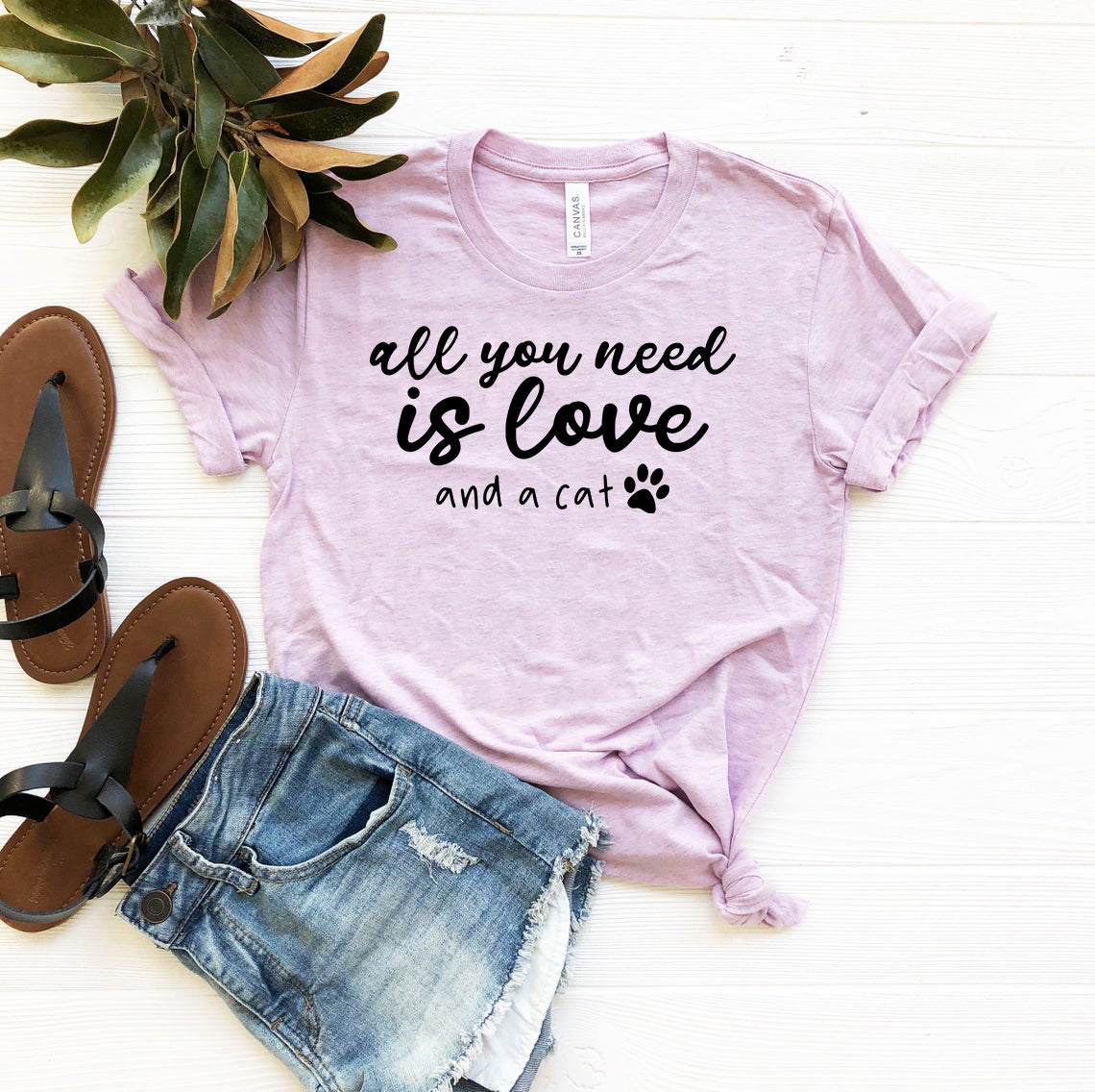 All You Need Is Love And A Cat T-Shirt by Furr Baby Gifts
