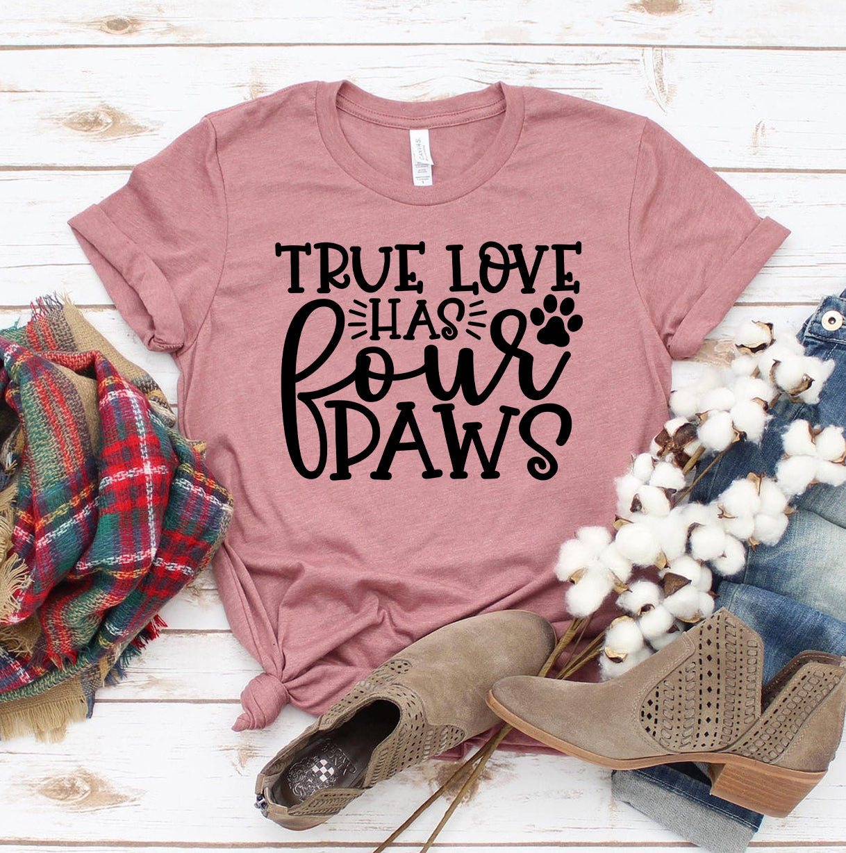True Love Has 4 Paws T-Shirt by Furr Baby Gifts