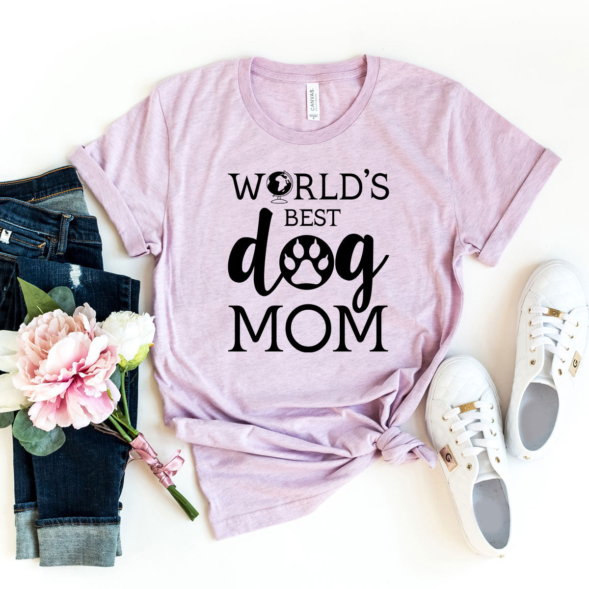 Worlds Best Dog Mom T-Shirt by Furr Baby Gifts