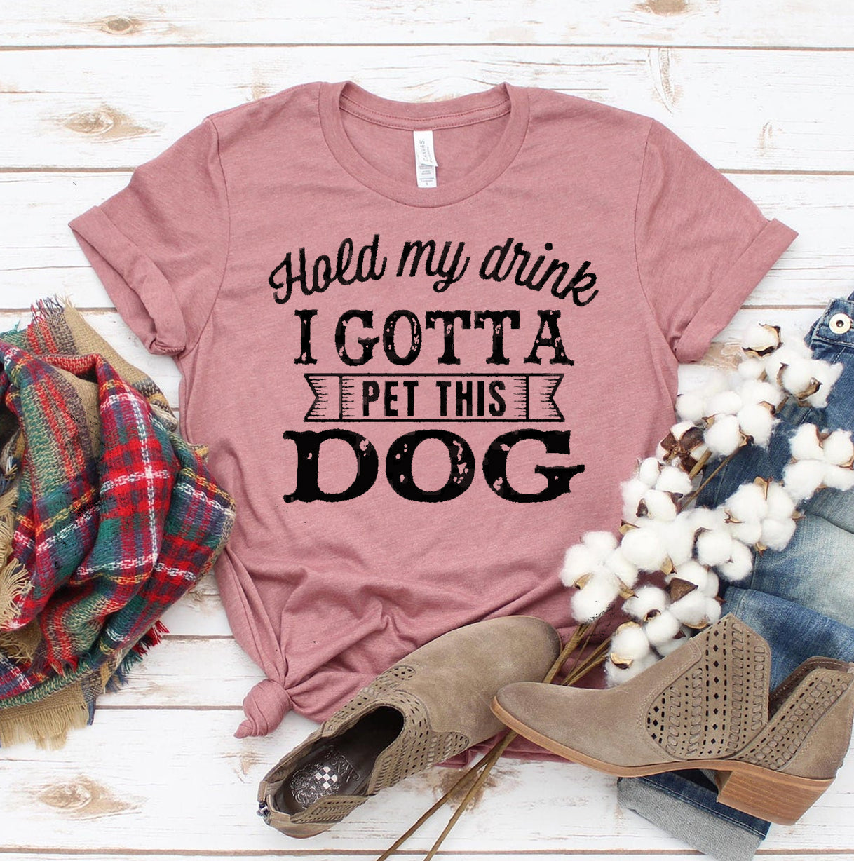 Hold My Drink I Gotta Pet This Dog T-shirt by Furr Baby Gifts
