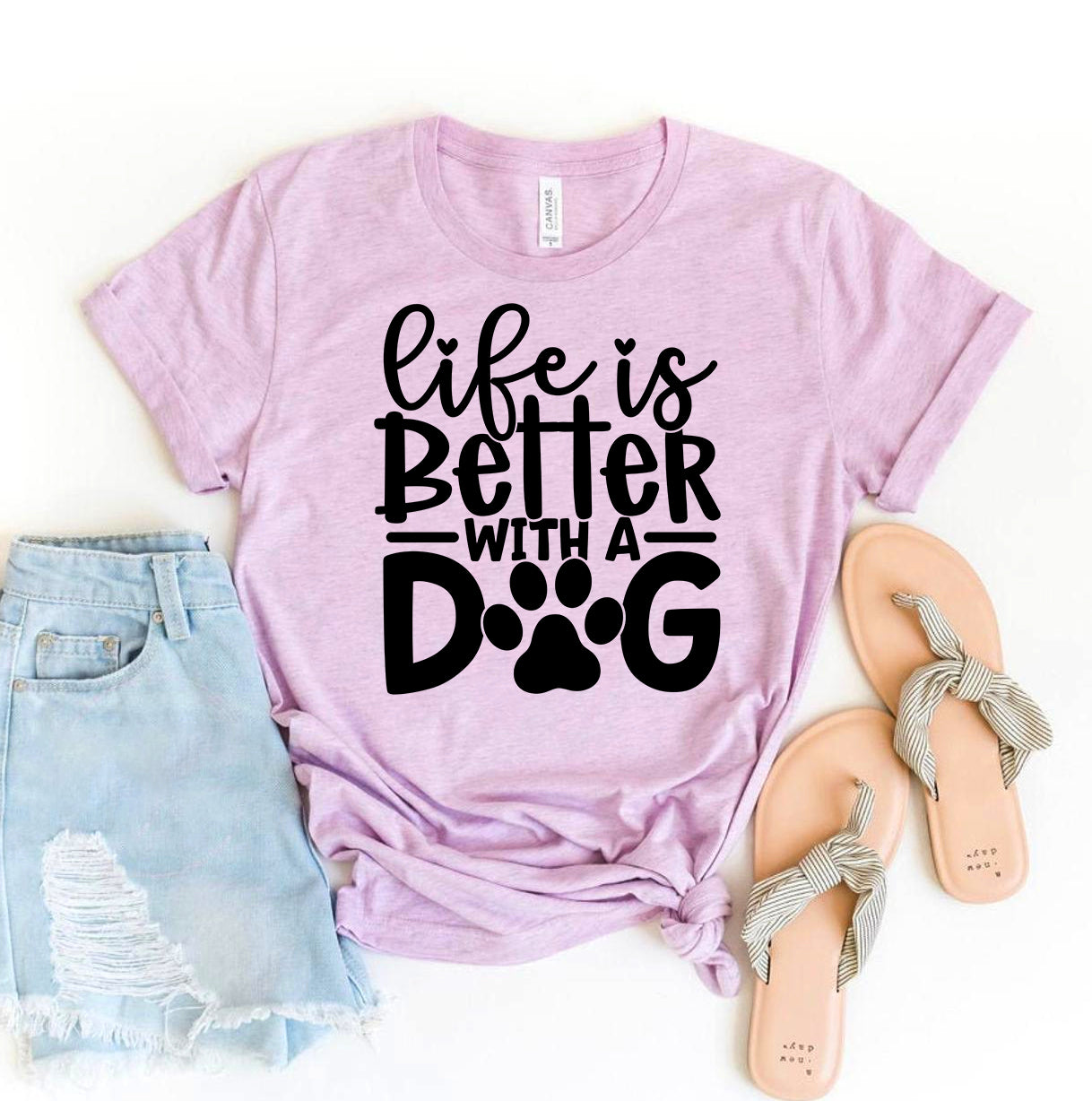 Life Is Better With A Dog T-Shirt by Furr Baby Gifts