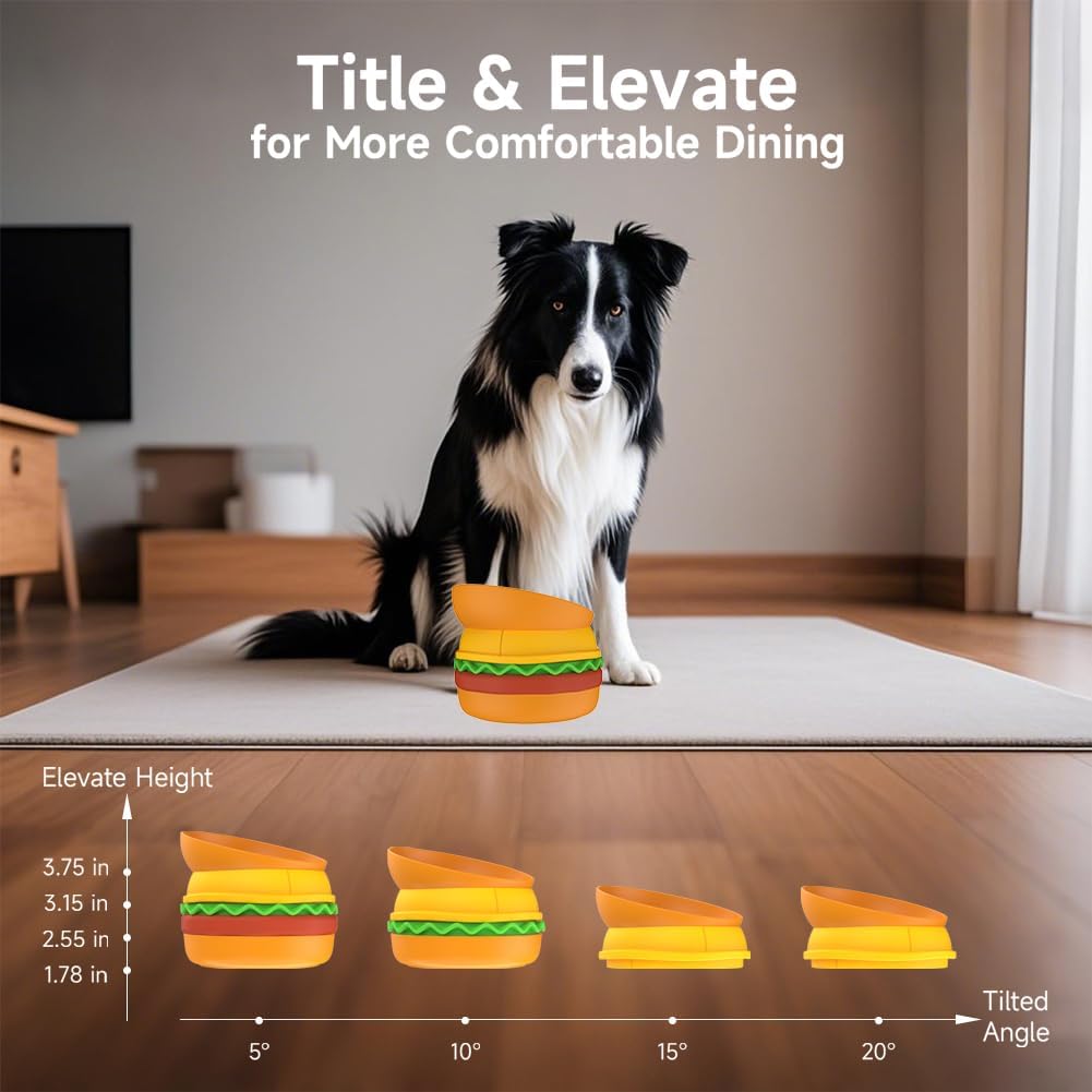 Hamburger Pet Bowl with Lick Mat by Amazing Pet Bargains
