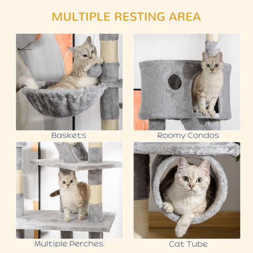 94.5 Inch Height Adjustable Cat Climbing Tower, Hammock by VetsPetStore