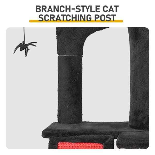 Halloween Cat Tower Cat Tree with Spacious Cat Condo by VetsPetStore