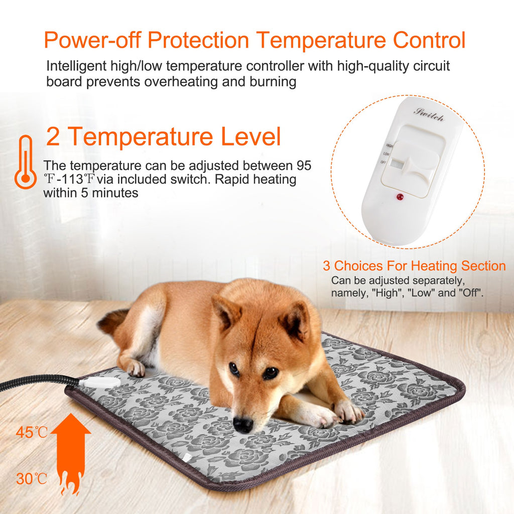 1Pc Electric Waterproof Adjustable Warming Blanket With Chew Resistant Steel Cord Case by VetsPetStore