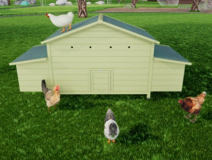 11.12 Square Feet Large Wooden Chicken Enclosure With 2 Free Range Doors, 2 Nest Boxes by Amazing Pet Bargains
