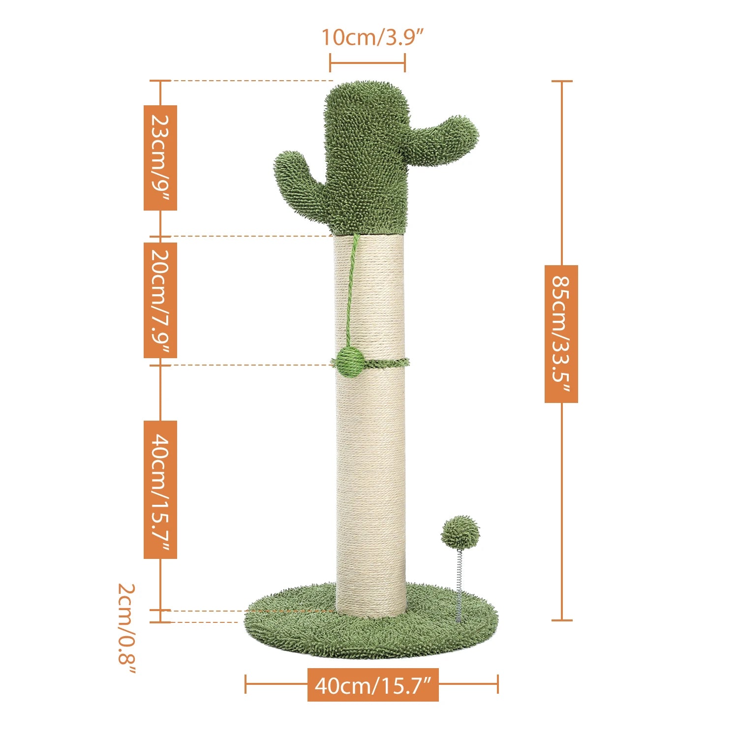 Cute Cactus Cat Tree With Toy Ball Scratching Post by Love My Pet