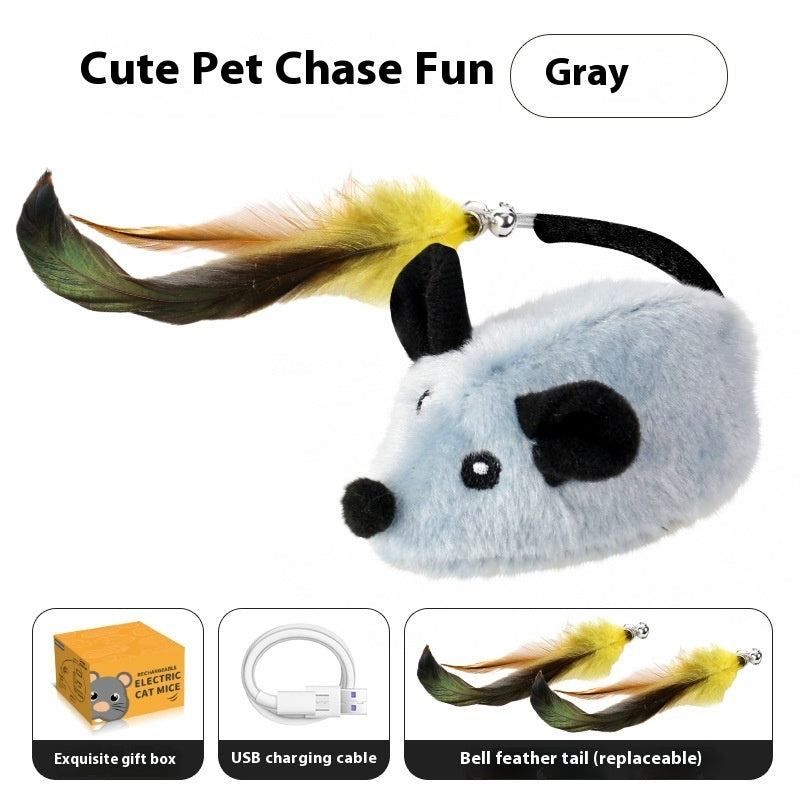 Intelligent Charging Simulation Electric Little Mouse Cat Teaser Toy by Amazing Pet Bargains