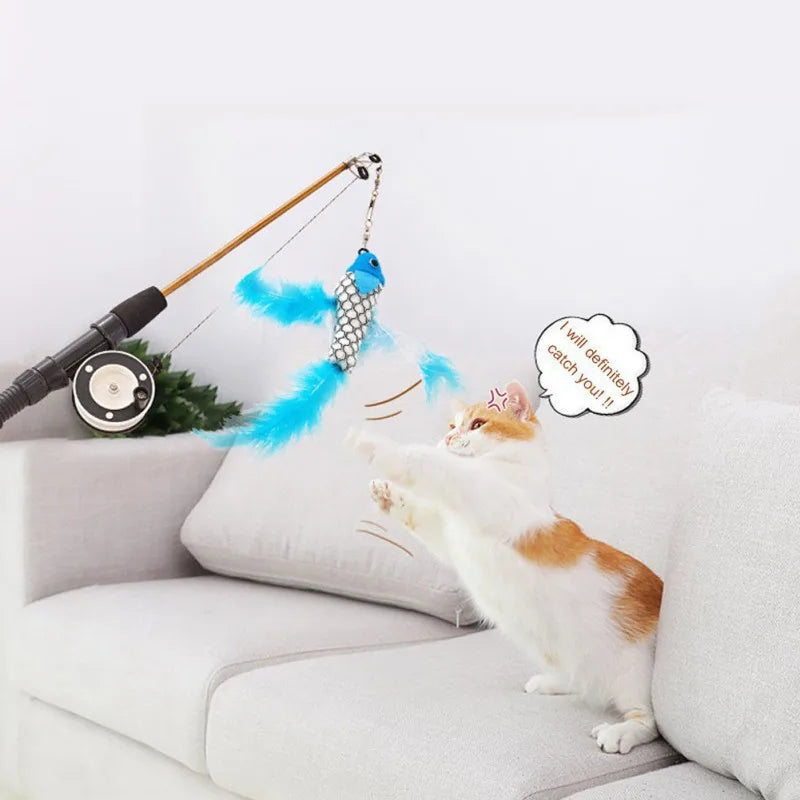 Telescopic Fishing Rod Cat Teaser Toys by Love My Pet
