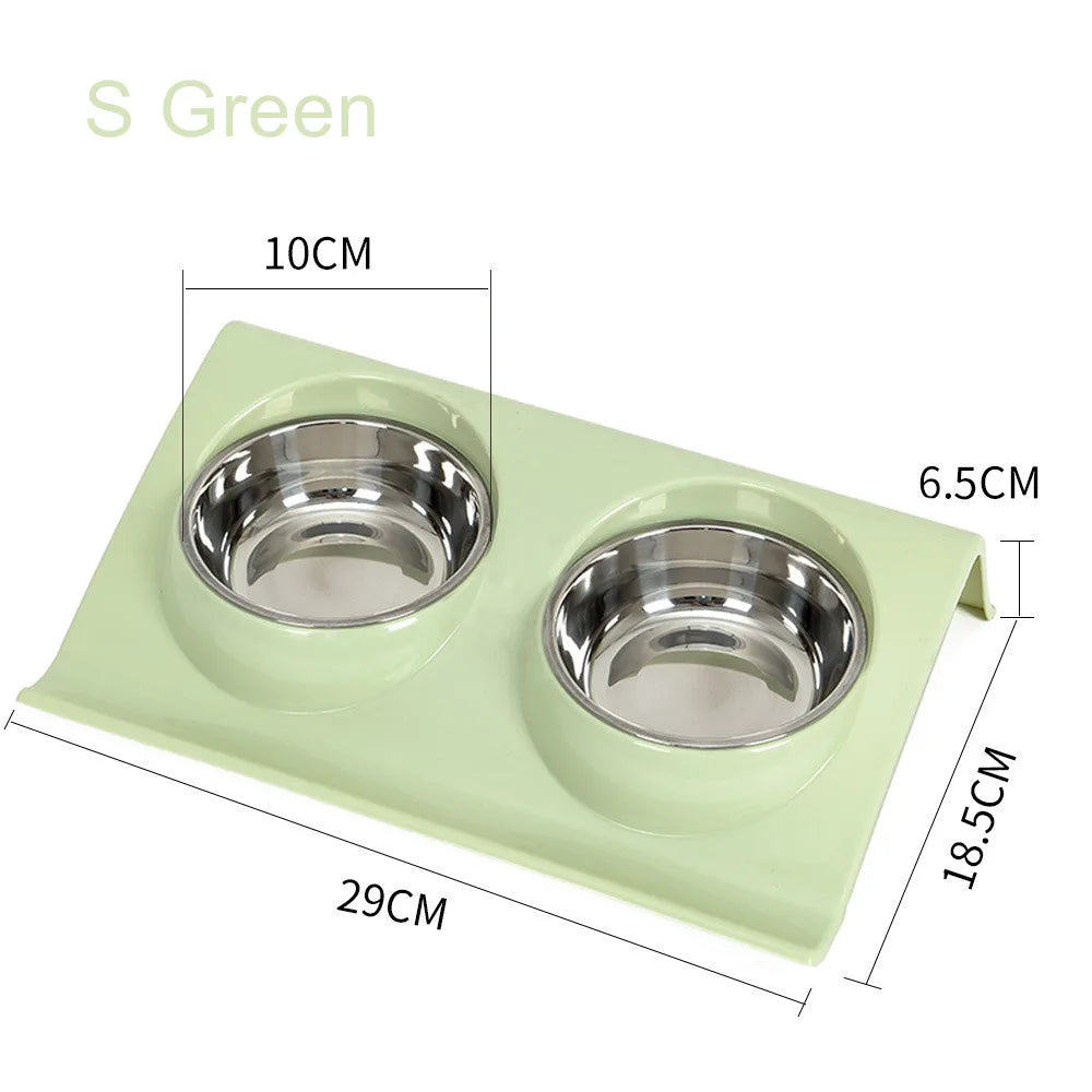 Stainless Steel Pet Double Bowl