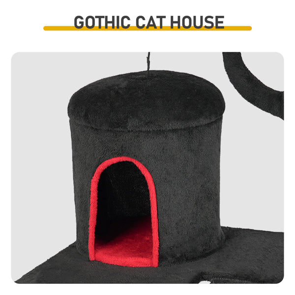 Halloween Cat Tower Cat Tree with Spacious Cat Condo by VetsPetStore