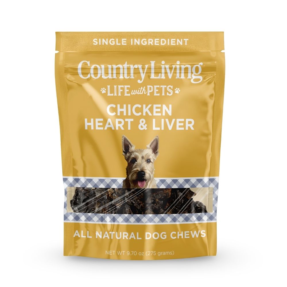 Country Living Dehydrated Chicken Hearts & Livers Dog Treats – 9oz Bag – 100% Natural, High-Protein, Single-Ingredient – Grain-Free, Healthy Training & Reward Treats – No Preservatives or Additives by American Pet Supplies