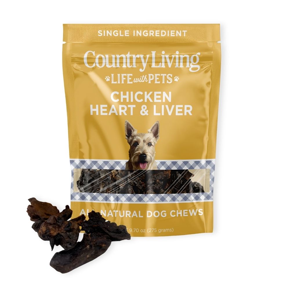 Country Living Dehydrated Chicken Hearts & Livers Dog Treats – 9oz Bag – 100% Natural, High-Protein, Single-Ingredient – Grain-Free, Healthy Training & Reward Treats – No Preservatives or Additives by American Pet Supplies