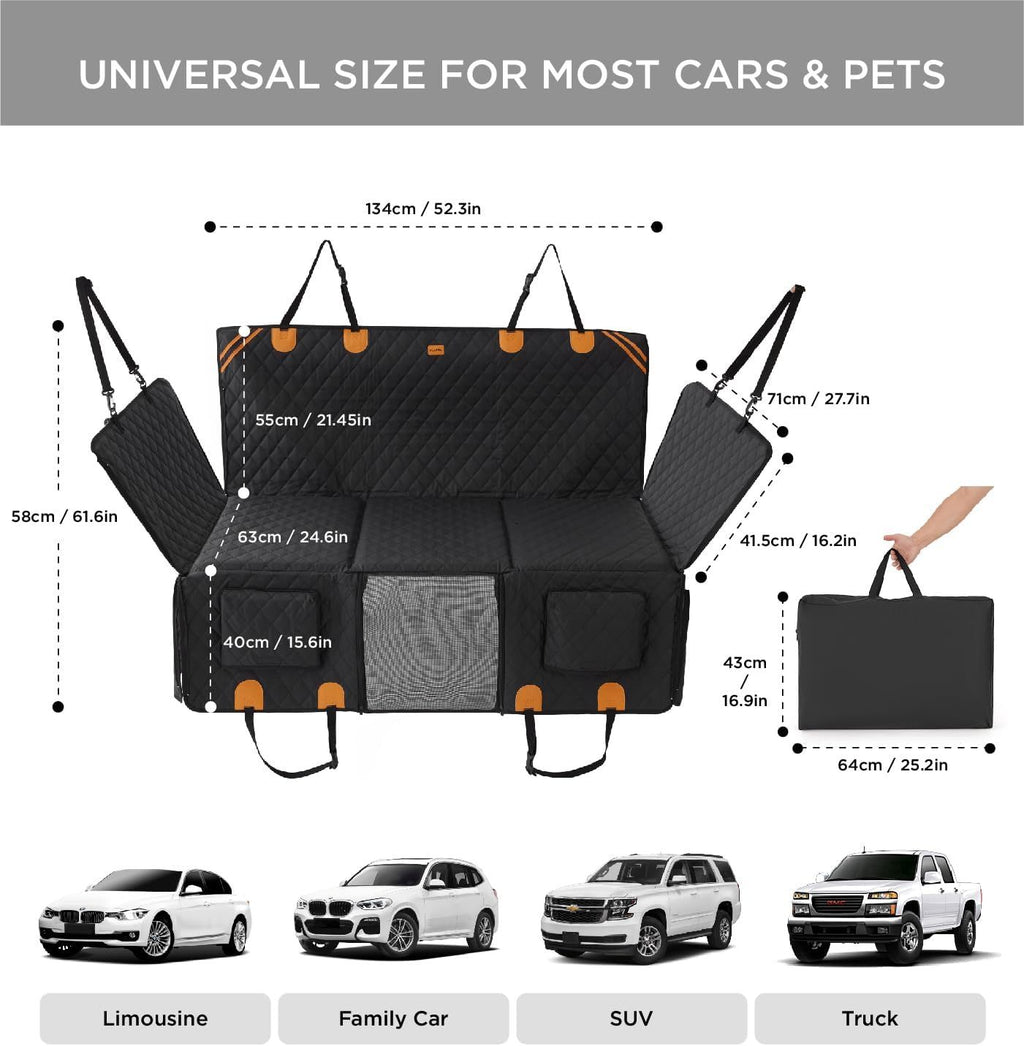 Car Back Seat Cover Can Bear 400 Pounds Waterproof And Non-slip by VetsPetStore
