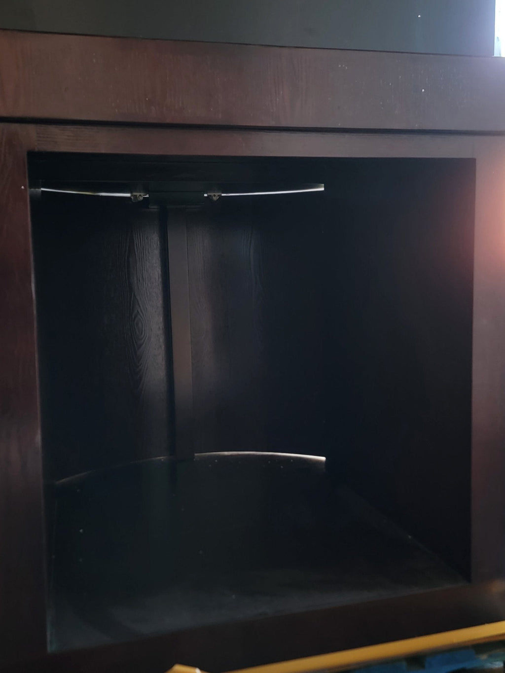 Display Model 133g 3/4 Cylinder Round Glass Reef-Ready Aquarium + Sump in Rose Cherry Furniture by AQUA VIM