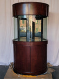 Display Model 133g 3/4 Cylinder Round Glass Reef-Ready Aquarium + Sump in Rose Cherry Furniture by AQUA VIM