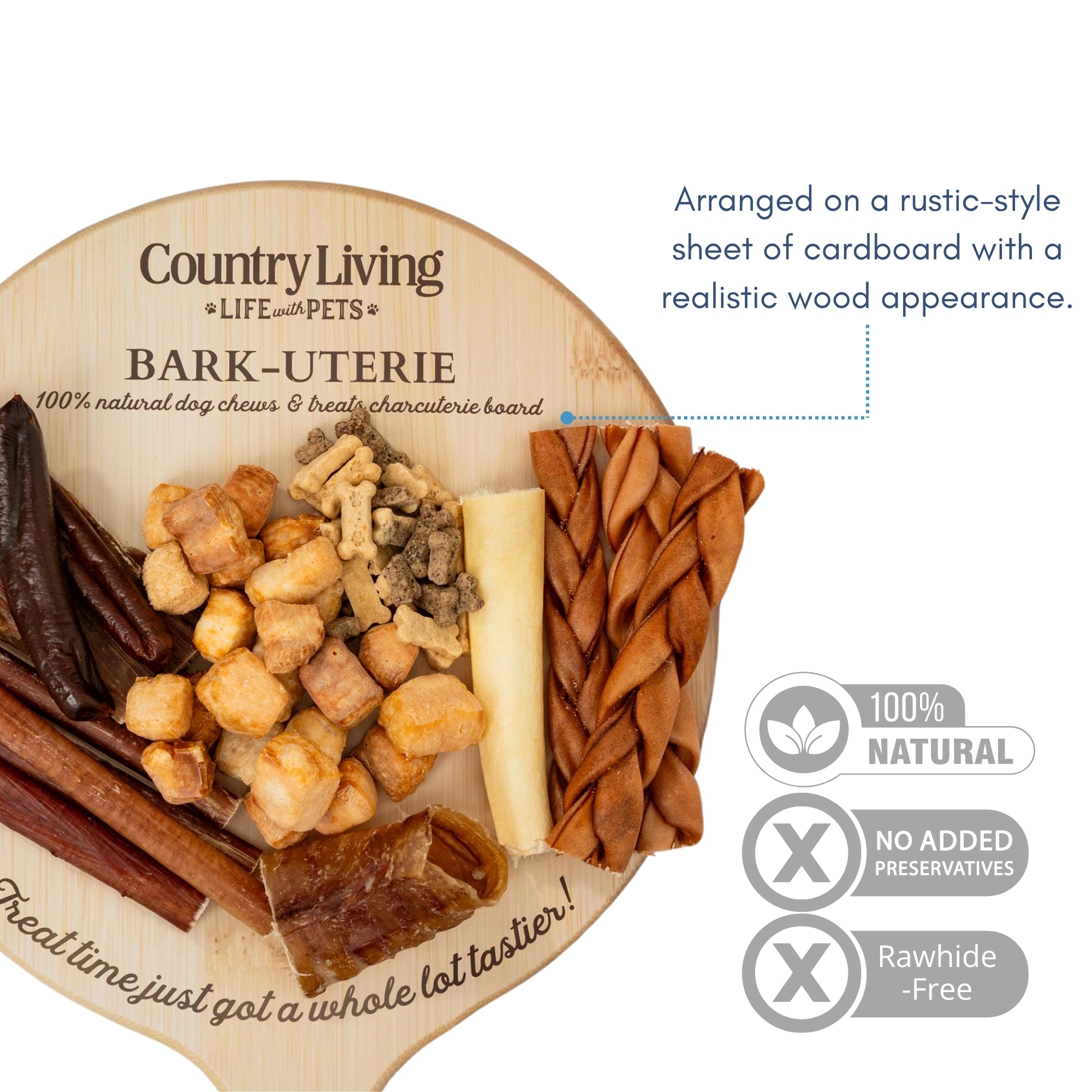 Country Living Bark-Uterie Board – Charcuterie-Inspired Natural Dog Treats Variety | Single-Ingredient, High-Protein, Grain-Free | All Breeds & Sizes by American Pet Supplies