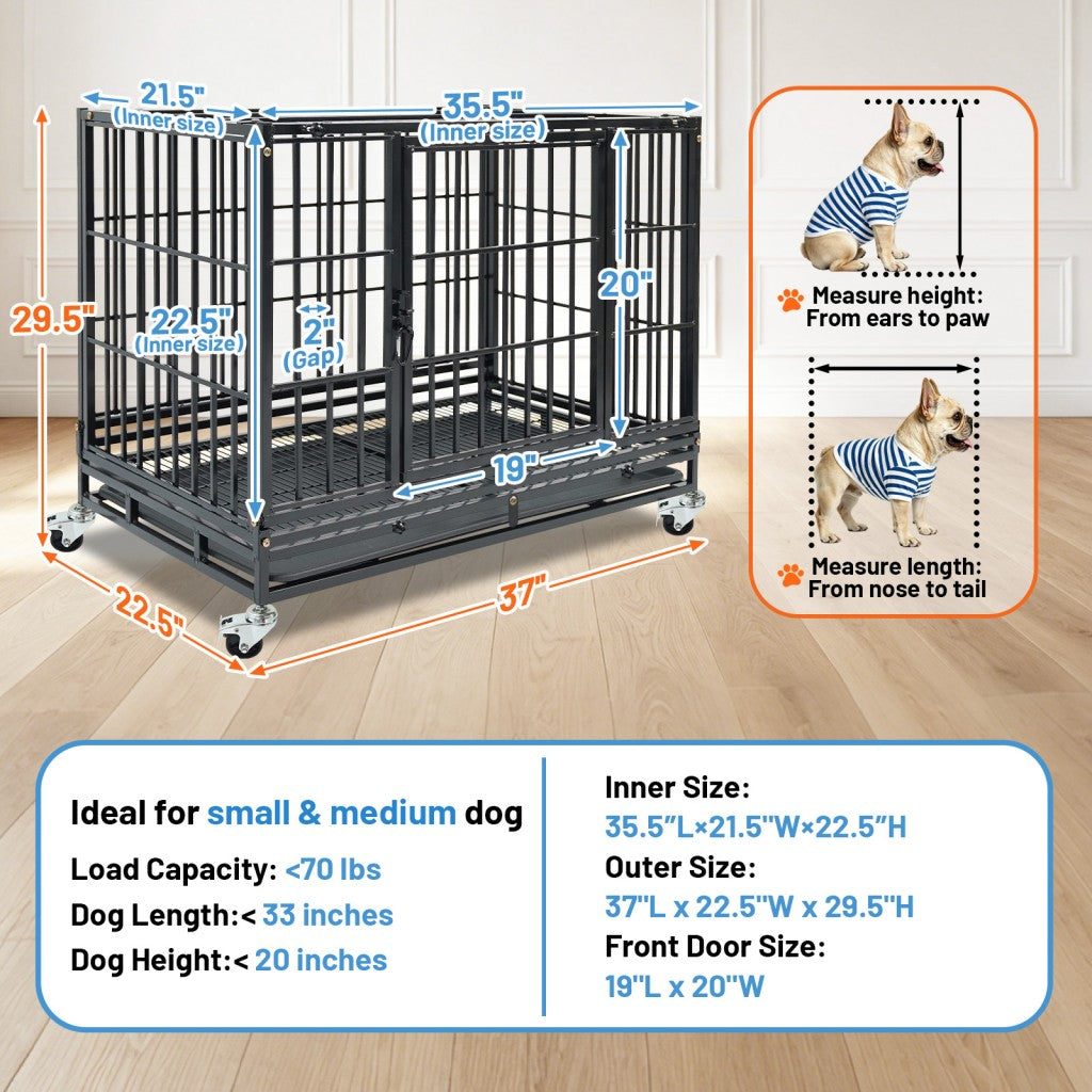 37" Stackable Heavy Duty Dog Kennel 371D08 by Homey Pet Official