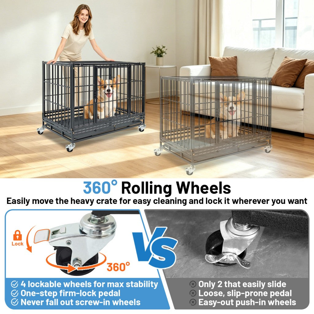 37" Stackable Heavy Duty Dog Kennel 371D08 by Homey Pet Official