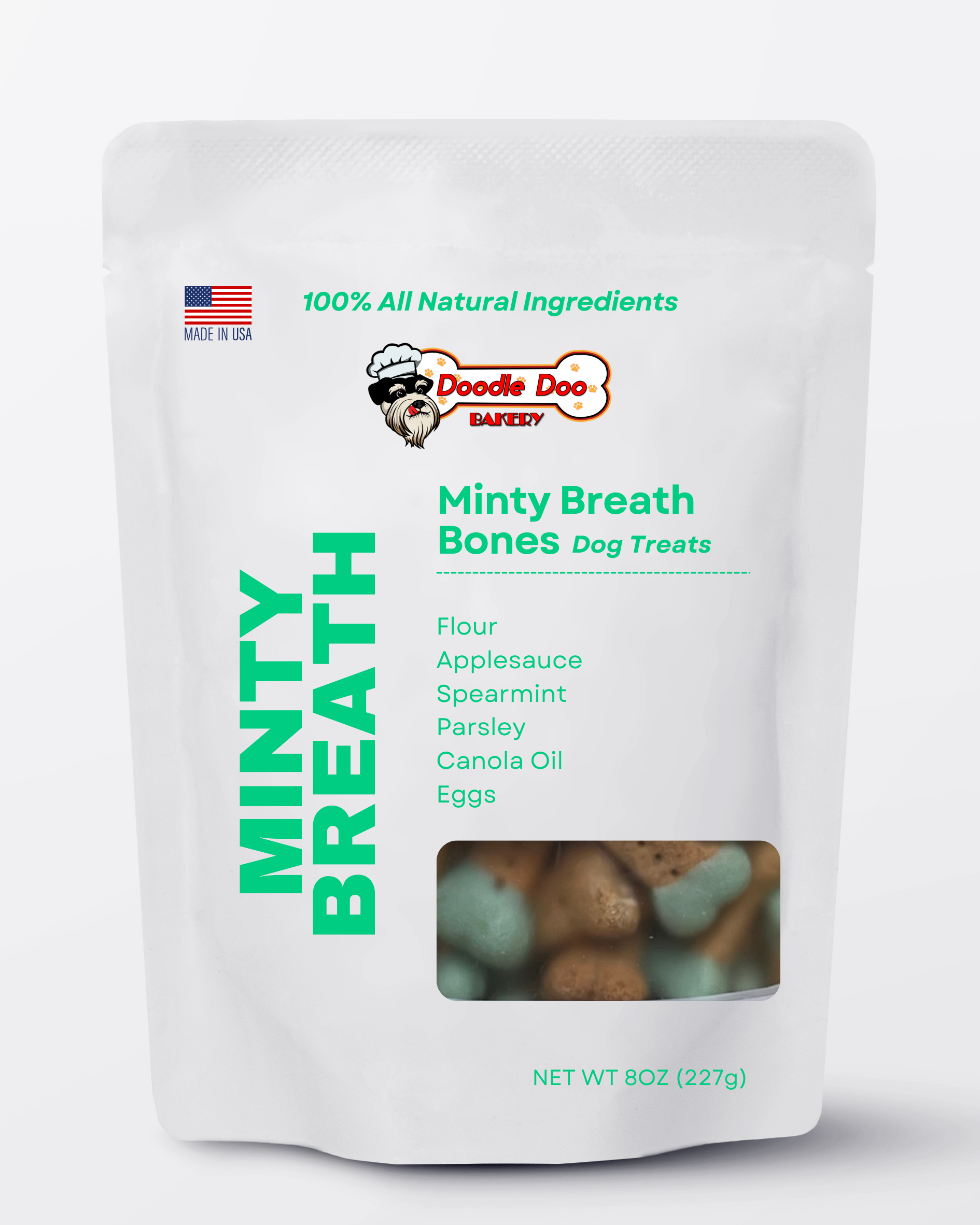 🍃Homemade Dog Treats - Minty Breath Blend Dog Snacks 1/2lb. by Doodle Doo Bakery