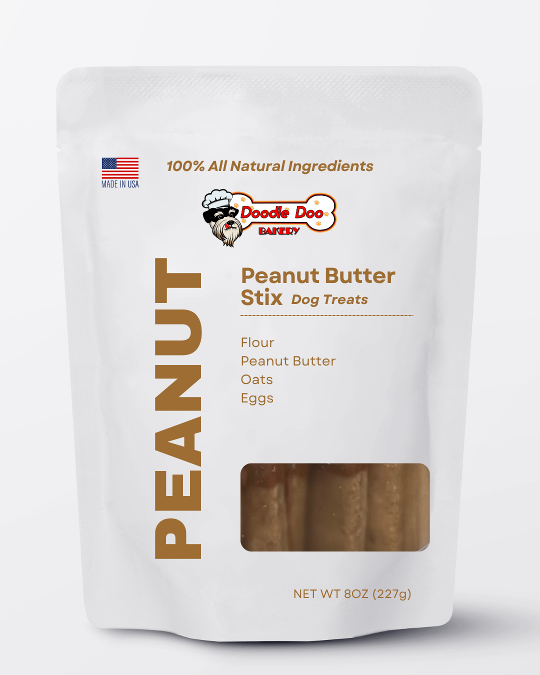 🥜 Homemade Dog Treats - Peanut Butter Stix Treat 1/2lb by Doodle Doo Bakery