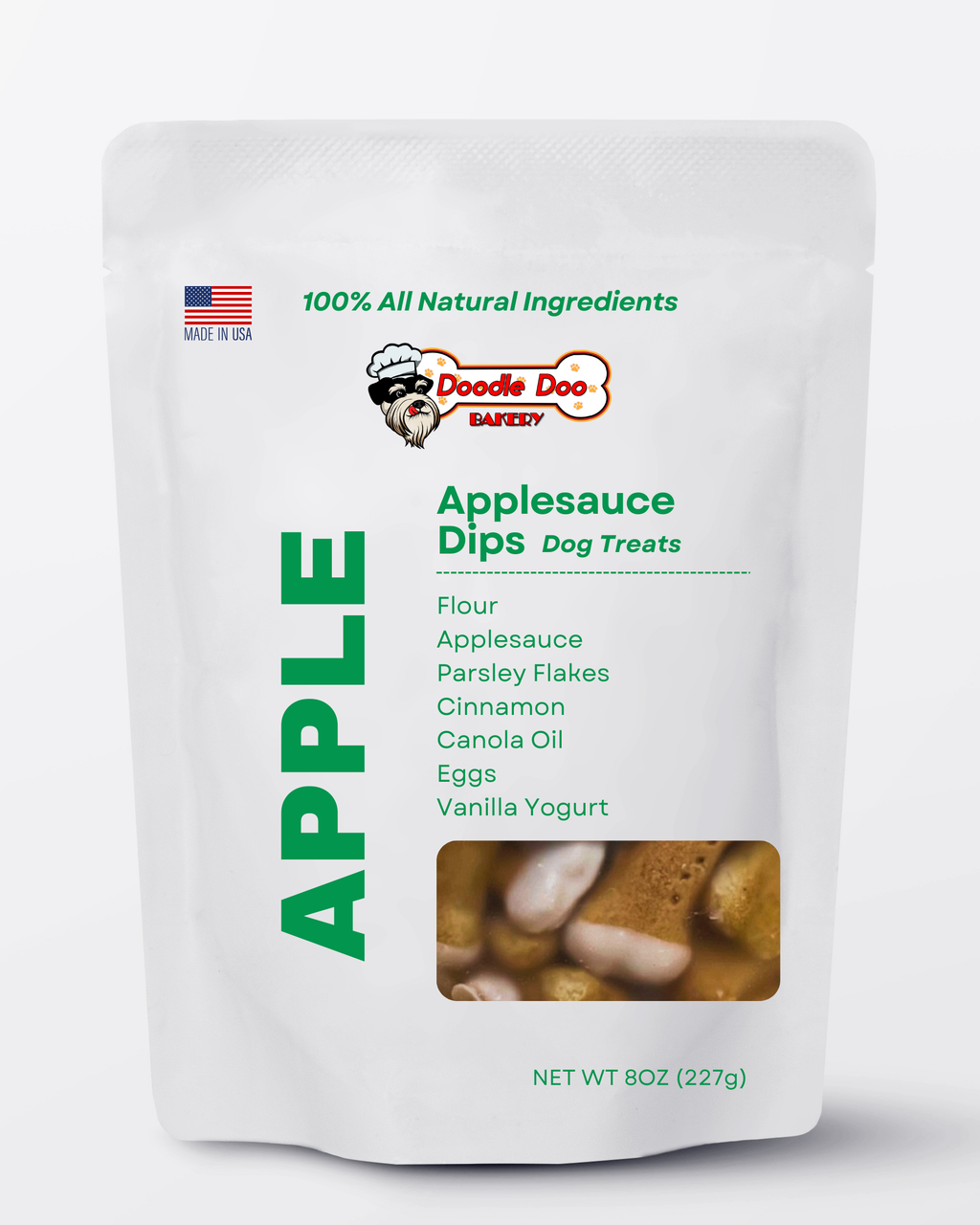 Homemade Dog Treats - 🍏 Applesauce Dips Treat 1/2lb 🍦 by Doodle Doo Bakery