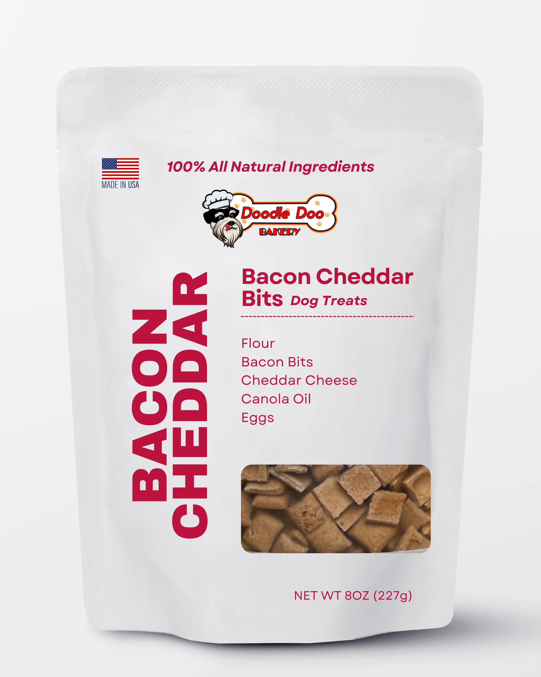Homemade Dog Treats - 🥓 Bacon Cheddar Bits Treat 1/2lb by Doodle Doo Bakery