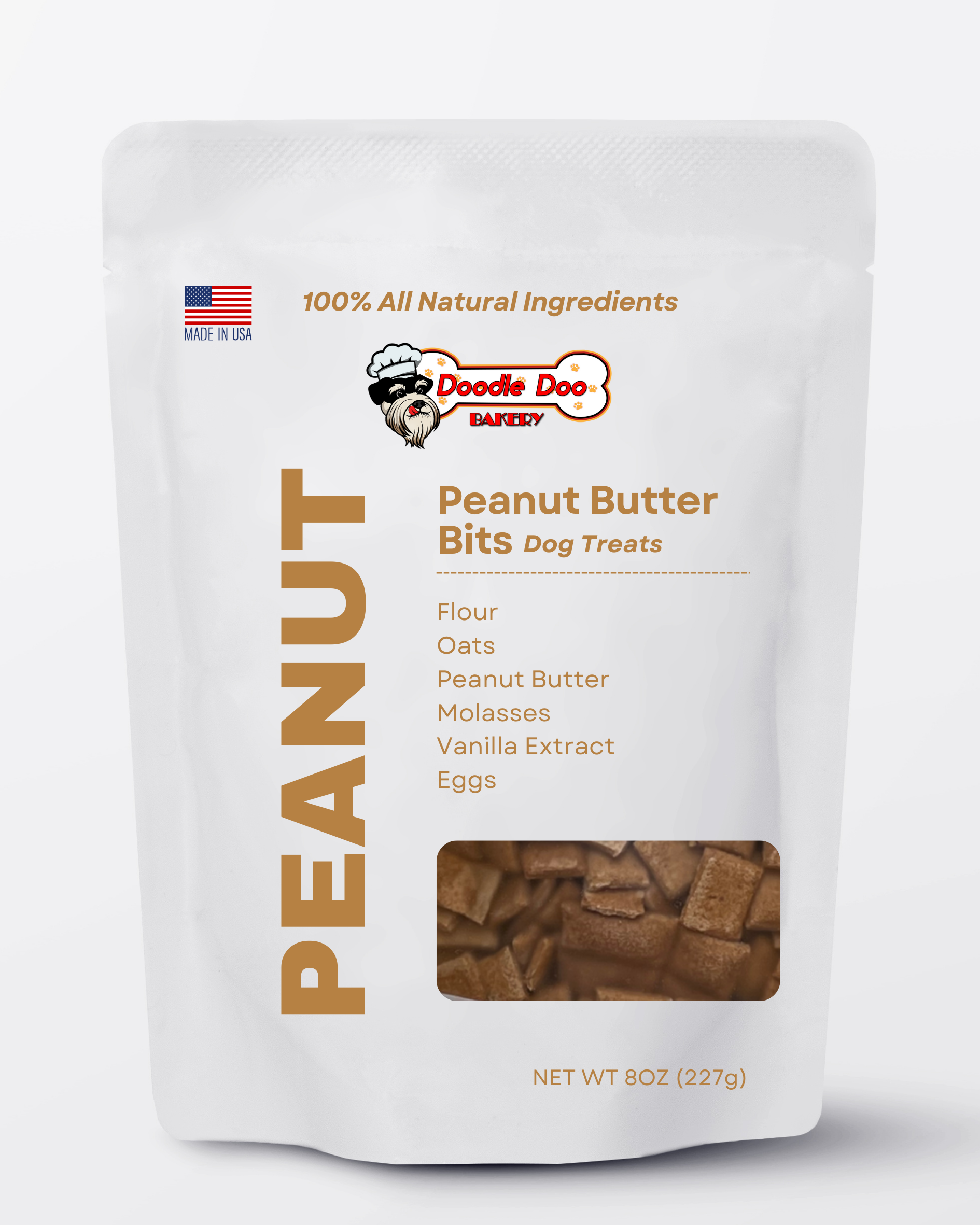Homemade Dog Treats - 🥜 Peanut Butter Bits Dog Biscuits 1/2lb by Doodle Doo Bakery