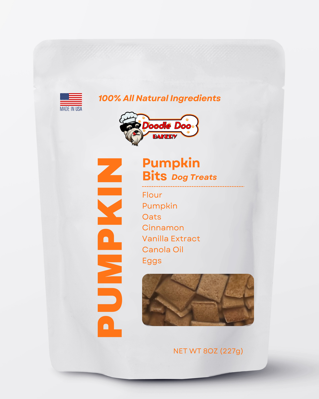 Homemade Dog Treats - 🎃 Pumpkin Bits Dog Biscuits 1/2lb by Doodle Doo Bakery