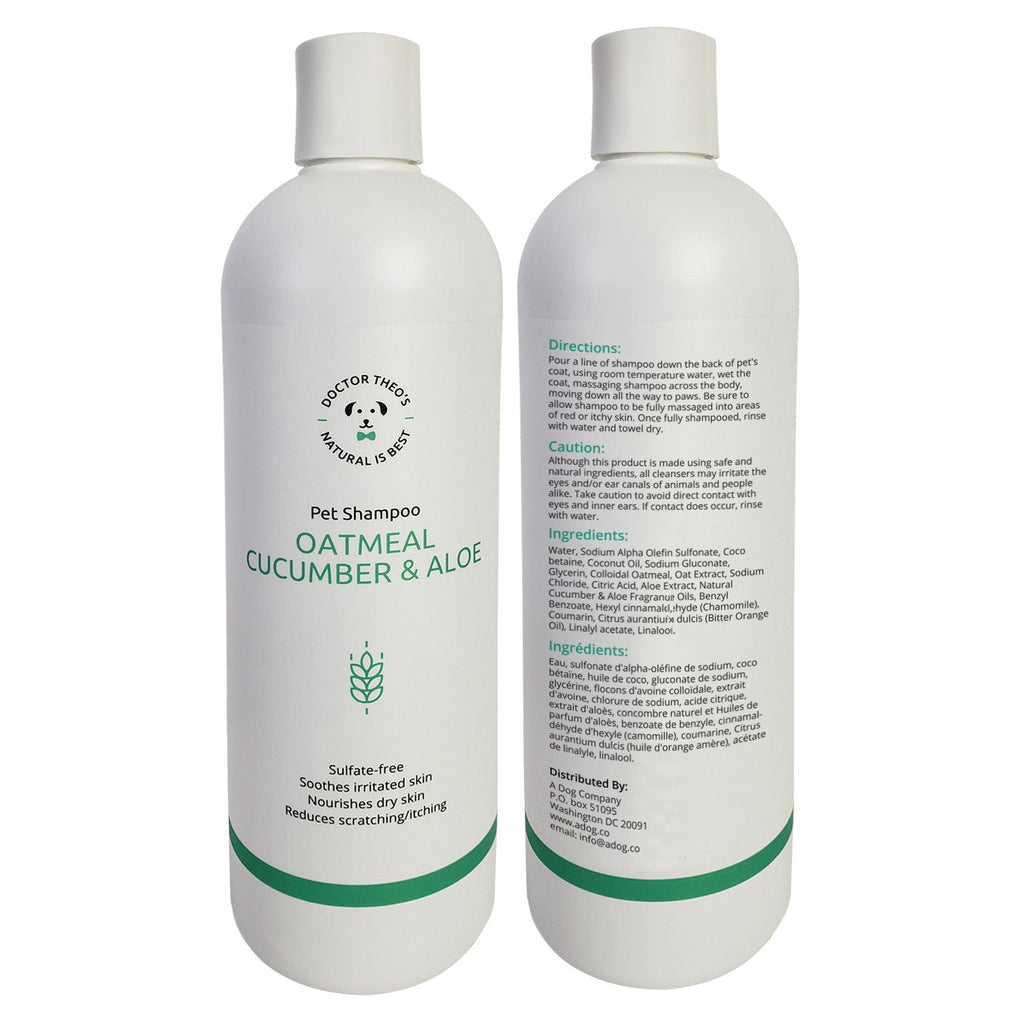 Dr. Theo's Dog Shampoo – Oatmeal, Cucumber & Aloe (16 oz) by American Pet Supplies