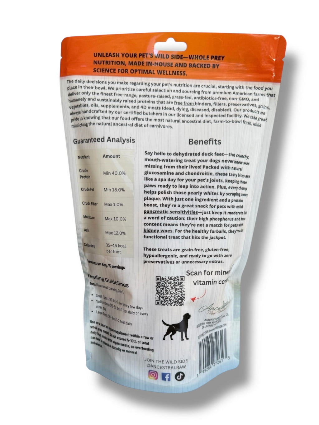 Dehydrated Duck Feet by Ancestral Raw Nutrition