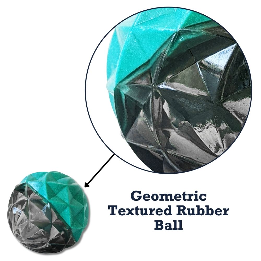 Country Living Geometric Textured Ball Dog Chew Toy, Interactive Rubber Toy for Mental Stimulation – Small by American Pet Supplies
