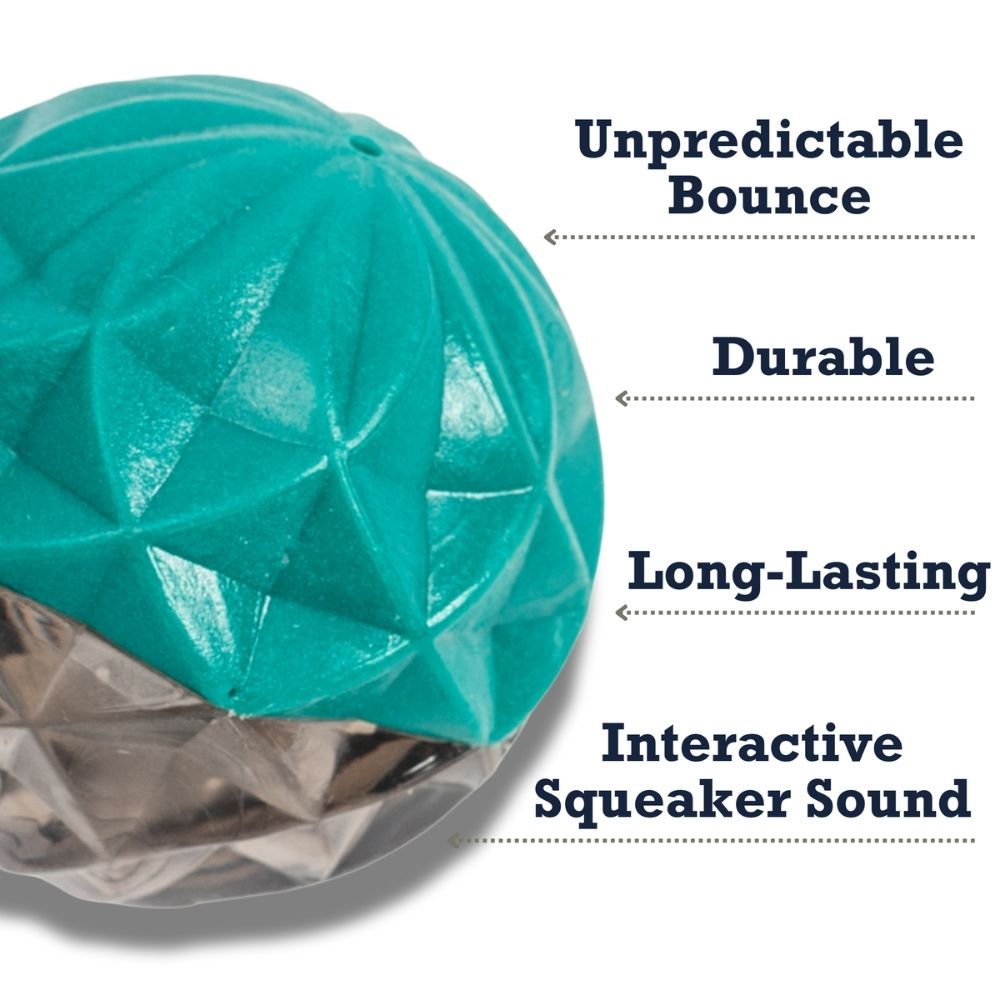 Country Living Geometric Textured Ball Dog Chew Toy, Interactive Rubber Toy for Mental Stimulation – Small by American Pet Supplies