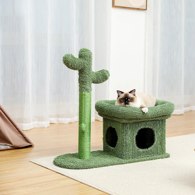 Cactus Cat Tree Tower with Sisal Scratching Post by Love My Pet
