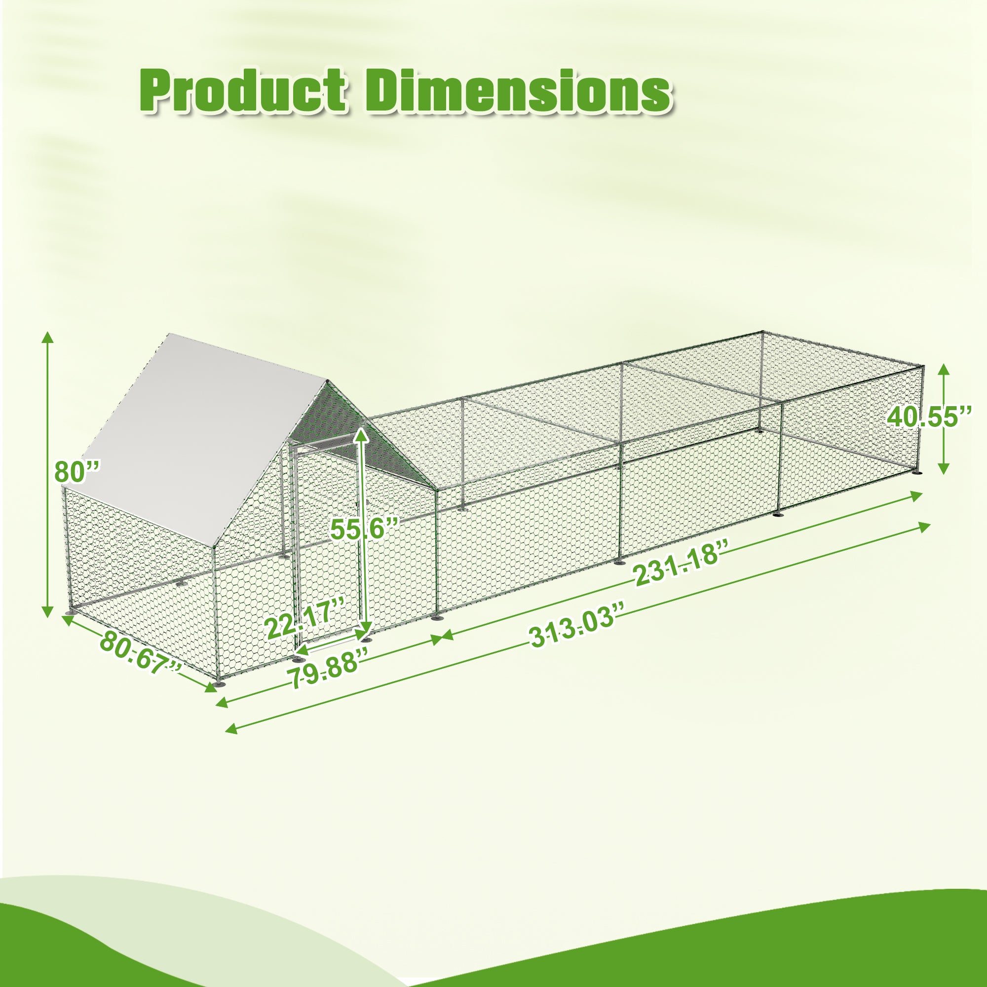 Metal Chicken Enclosure with Cover