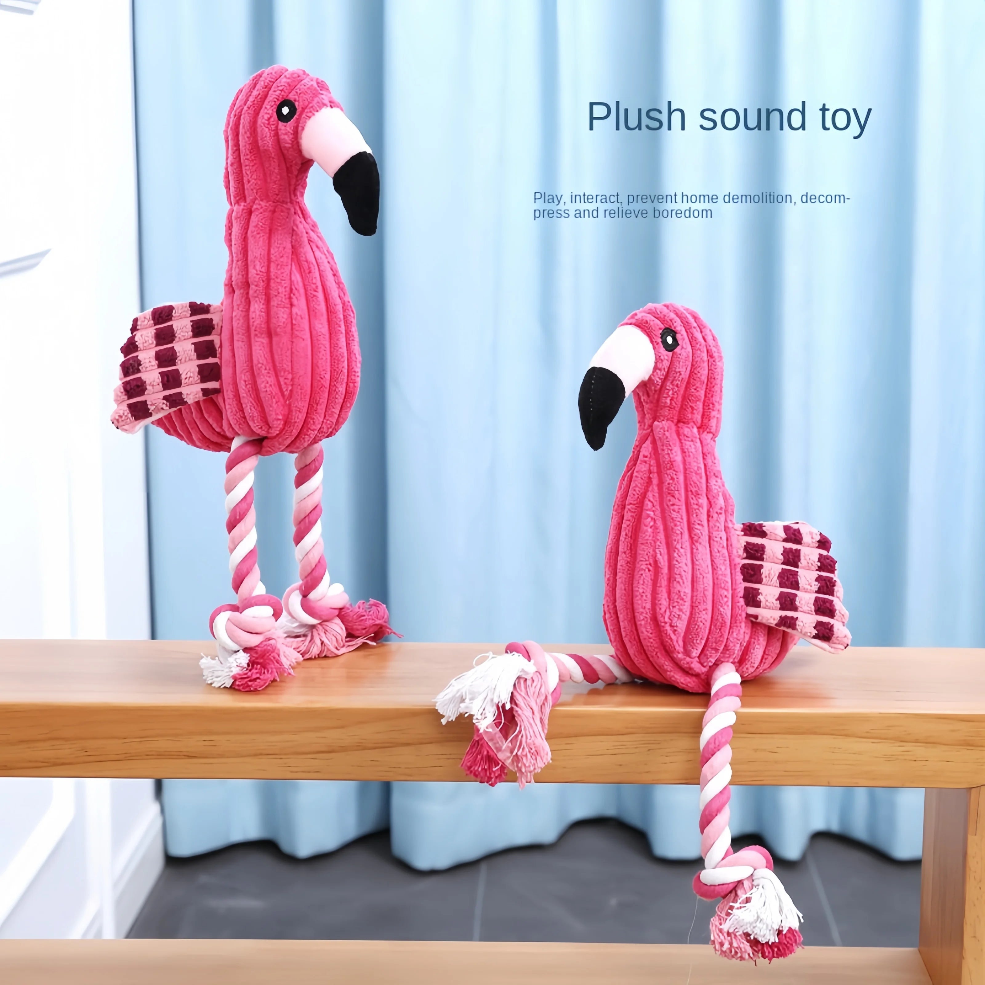 Flamingo Shape Squeaky Toys by Love My Pet