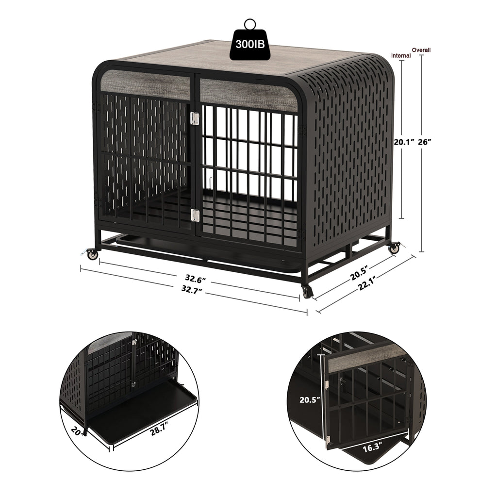Heavy Duty Wooden Dog Crate Furniture Table by VetsPetStore